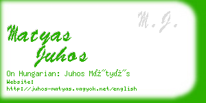 matyas juhos business card